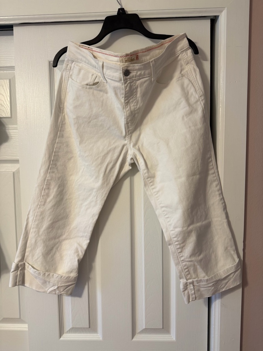 Levi's White Denim 515 Jeans with Red Stitching